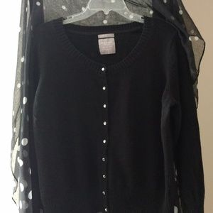 Old Navy Black Cardigan with Sparkly Buttons